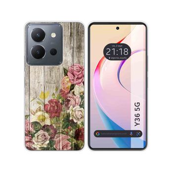 Funda Silicona Vivo Y36 4g / 5g Diseño Madera 08 Dibujos