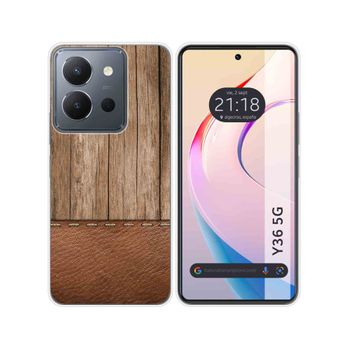 Funda Silicona Vivo Y36 4g / 5g Diseño Madera 09 Dibujos