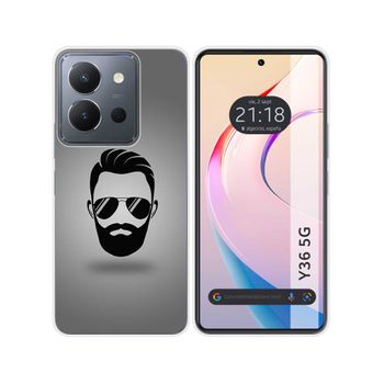 Funda Silicona Vivo Y36 4g / 5g Diseño Barba Dibujos