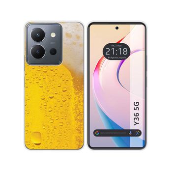 Funda Silicona Vivo Y36 4g / 5g Diseño Cerveza Dibujos