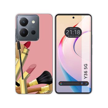 Funda Silicona Vivo Y36 4g / 5g Diseño Brochas Dibujos