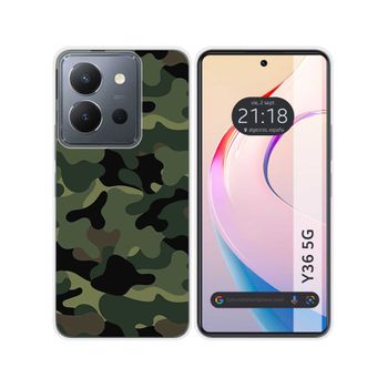 Funda Silicona Vivo Y36 4g / 5g Diseño Camuflaje Dibujos