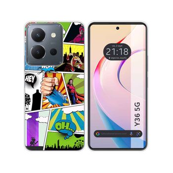 Funda Silicona Vivo Y36 4g / 5g Diseño Comic Dibujos