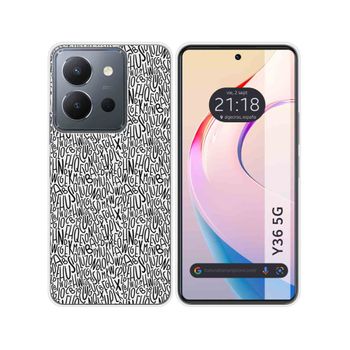 Funda Silicona Vivo Y36 4g / 5g Diseño Letras Dibujos