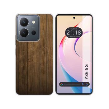 Funda Silicona Vivo Y36 4g / 5g Diseño Madera Dibujos