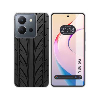 Funda Silicona Vivo Y36 4g / 5g Diseño Neumatico Dibujos