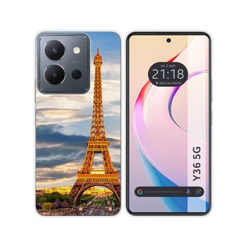 Funda Silicona Vivo Y36 4g / 5g Diseño Paris Dibujos