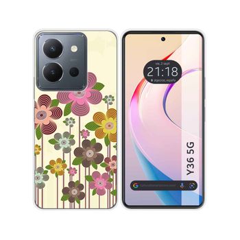 Funda Silicona Vivo Y36 4g / 5g Diseño Primavera En Flor Dibujos