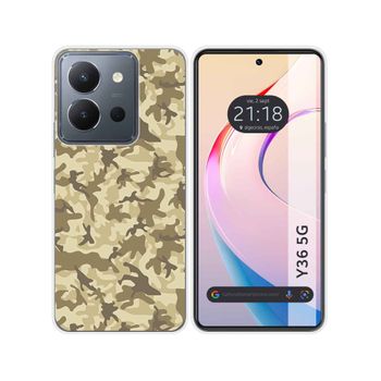 Funda Silicona Vivo Y36 4g / 5g Diseño Sand Camuflaje Dibujos