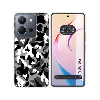 Funda Silicona Vivo Y36 4g / 5g Diseño Snow Camuflaje Dibujos