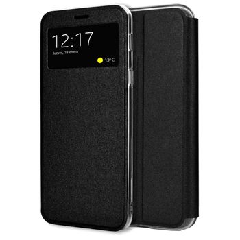 Funda Libro Soporte Con Ventana Para Vivo X80 Lite 5g Color Negra