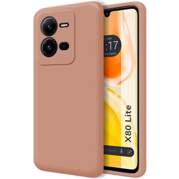 Funda Silicona Líquida Ultra Suave Para Vivo X80 Lite 5g Color Rosa