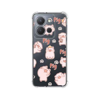 Funda Silicona Antigolpes Vivo Y36 4g / 5g Diseño Cerdos Dibujos