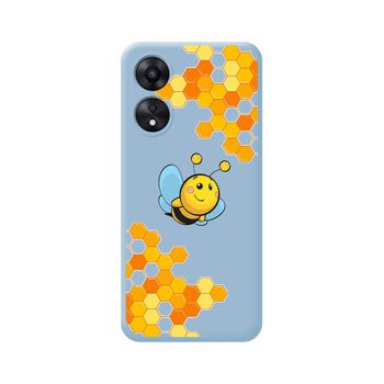 Funda Silicona Líquida Azul Oppo A78 4g Diseño Abeja Dibujos