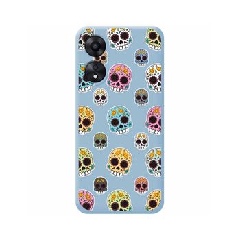 Funda Silicona Líquida Azul Oppo A78 4g Diseño Catrina Dibujos