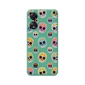 Funda Silicona Líquida Verde Oppo A78 4g Diseño Catrina Dibujos