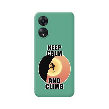 Funda Silicona Líquida Verde Oppo A78 4g Diseño Hombre Escalada Dibujos