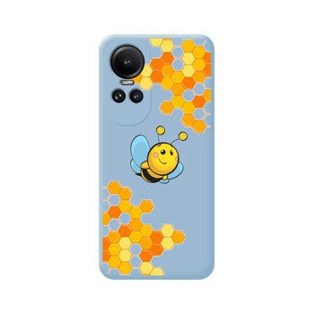 Funda Silicona Líquida Azul Oppo Reno 10 5g / 10 Pro 5g Diseño Abeja Dibujos