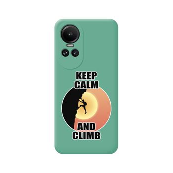 Funda Silicona Líquida Verde Oppo Reno 10 5g / 10 Pro 5g Diseño Hombre Escalada Dibujos