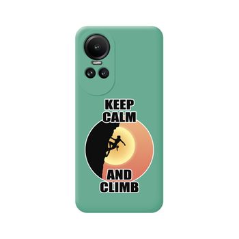 Funda Silicona Líquida Verde Oppo Reno 10 5g / 10 Pro 5g Diseño Mujer Escalada Dibujos