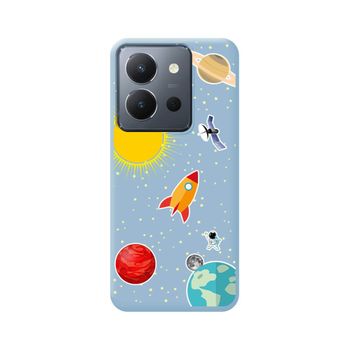 Funda Silicona Líquida Azul Vivo Y36 4g / 5g Diseño Espacio Dibujos