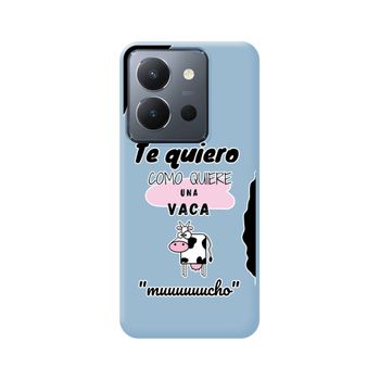 Funda Silicona Líquida Azul Vivo Y36 4g / 5g Diseño Vaca Dibujos