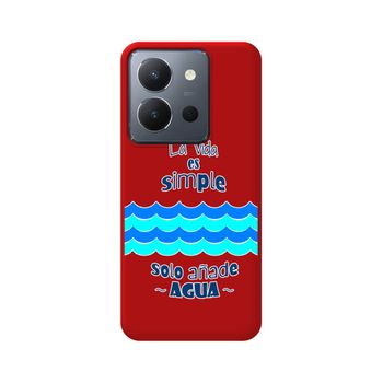 Funda Silicona Líquida Roja Vivo Y36 4g / 5g Diseño Agua Dibujos