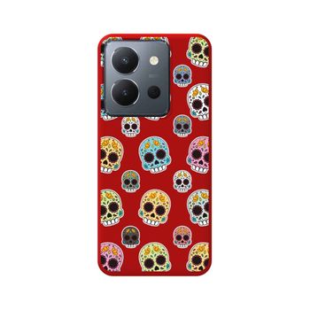 Funda Silicona Líquida Roja Vivo Y36 4g / 5g Diseño Catrina Dibujos