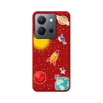 Funda Silicona Líquida Roja Vivo Y36 4g / 5g Diseño Espacio Dibujos