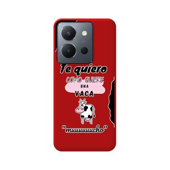 Funda Silicona Líquida Roja Vivo Y36 4g / 5g Diseño Vaca Dibujos