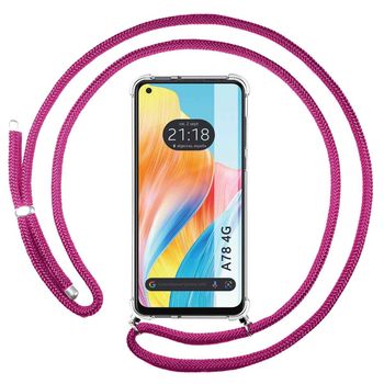 Funda Carcasa Colgante Transparente Anti-shock Cordon Rosa Oppo Reno 6 Pro ( 5g) con Ofertas en Carrefour