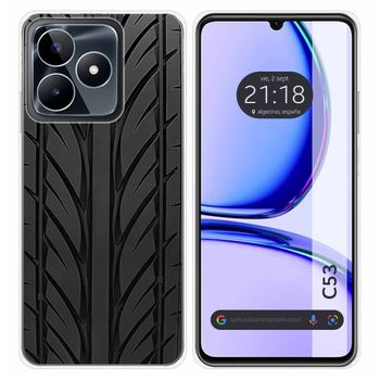 Wousunly Compatible con Realme C53 Funda de silicona rosa, chapado Realme  C53 a prueba de golpes, delgada y suave (morado ahumado)