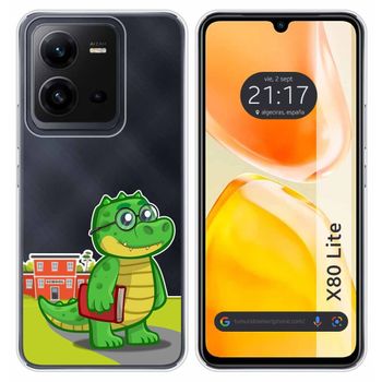 Funda Silicona Transparente Para Vivo X80 Lite 5g Diseño Coco Dibujos