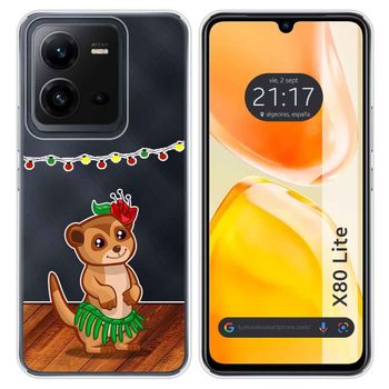 Funda Silicona Transparente Para Vivo X80 Lite 5g Diseño Suricata Dibujos