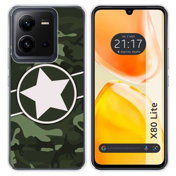 Funda Silicona Para Vivo X80 Lite 5g Diseño Camuflaje 01 Dibujos