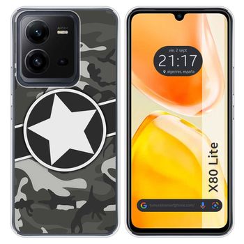 Funda Silicona Para Vivo X80 Lite 5g Diseño Camuflaje 02 Dibujos