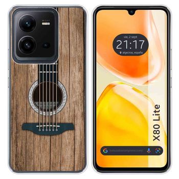 Funda Silicona Para Vivo X80 Lite 5g Diseño Madera 11 Dibujos