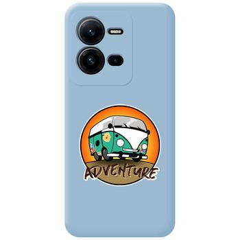 Funda Silicona Líquida Azul Para Vivo X80 Lite 5g Diseño Adventure Dibujos