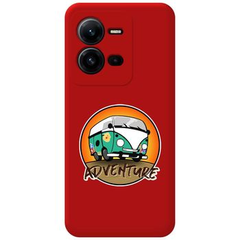 Funda Silicona Líquida Roja Para Vivo X80 Lite 5g Diseño Adventure Dibujos