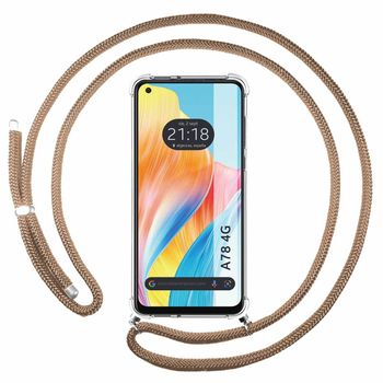 Funda Colgante Transparente Para Oppo A78 4g Con Cordon Camel