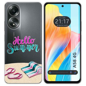 Oppo A58 4G Funda Gel Tpu Silicona transparente dibujo Summer