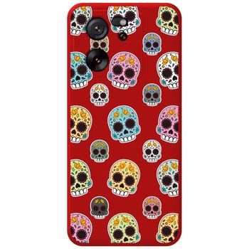 Funda Silicona Líquida Roja Para Xiaomi 13t / 13t Pro 5g Diseño Catrina Dibujos