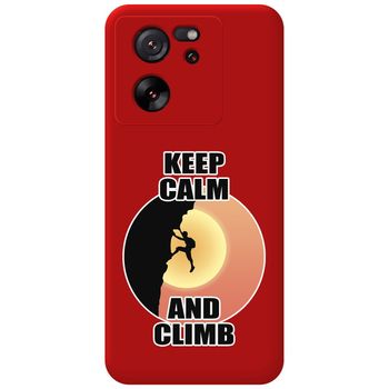 Funda Silicona Líquida Roja Para Xiaomi 13t / 13t Pro 5g Diseño Hombre Escalada Dibujos