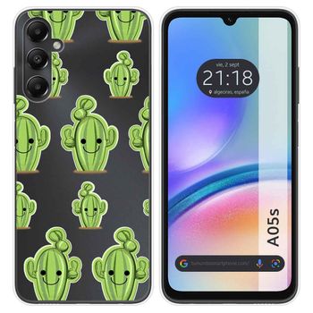 Funda Silicona Transparente Para Samsung Galaxy A05s Diseño Cactus Dibujos