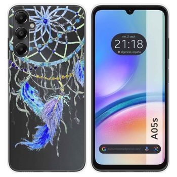 Funda Silicona Transparente Para Samsung Galaxy A05s Diseño Plumas Dibujos