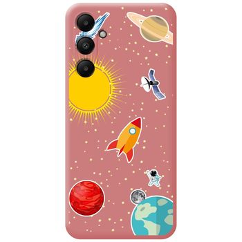 Funda Silicona Líquida Rosa Para Samsung Galaxy A05s Diseño Espacio Dibujos