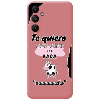 Funda Silicona Líquida Rosa Para Samsung Galaxy A05s Diseño Vaca Dibujos