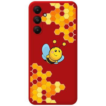 Funda Silicona Líquida Roja Para Samsung Galaxy A05s Diseño Abeja Dibujos