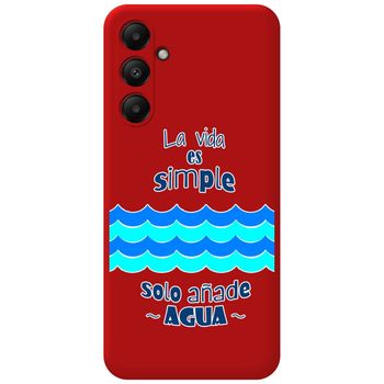 Funda Silicona Líquida Roja Para Samsung Galaxy A05s Diseño Agua Dibujos