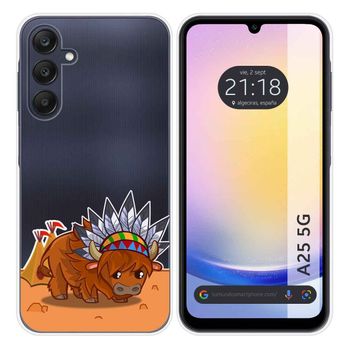 Funda Silicona Transparente Para Samsung Galaxy A25 5g Diseño Bufalo Dibujos